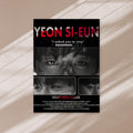YEON SI-EUN poster on a warm wall in window light